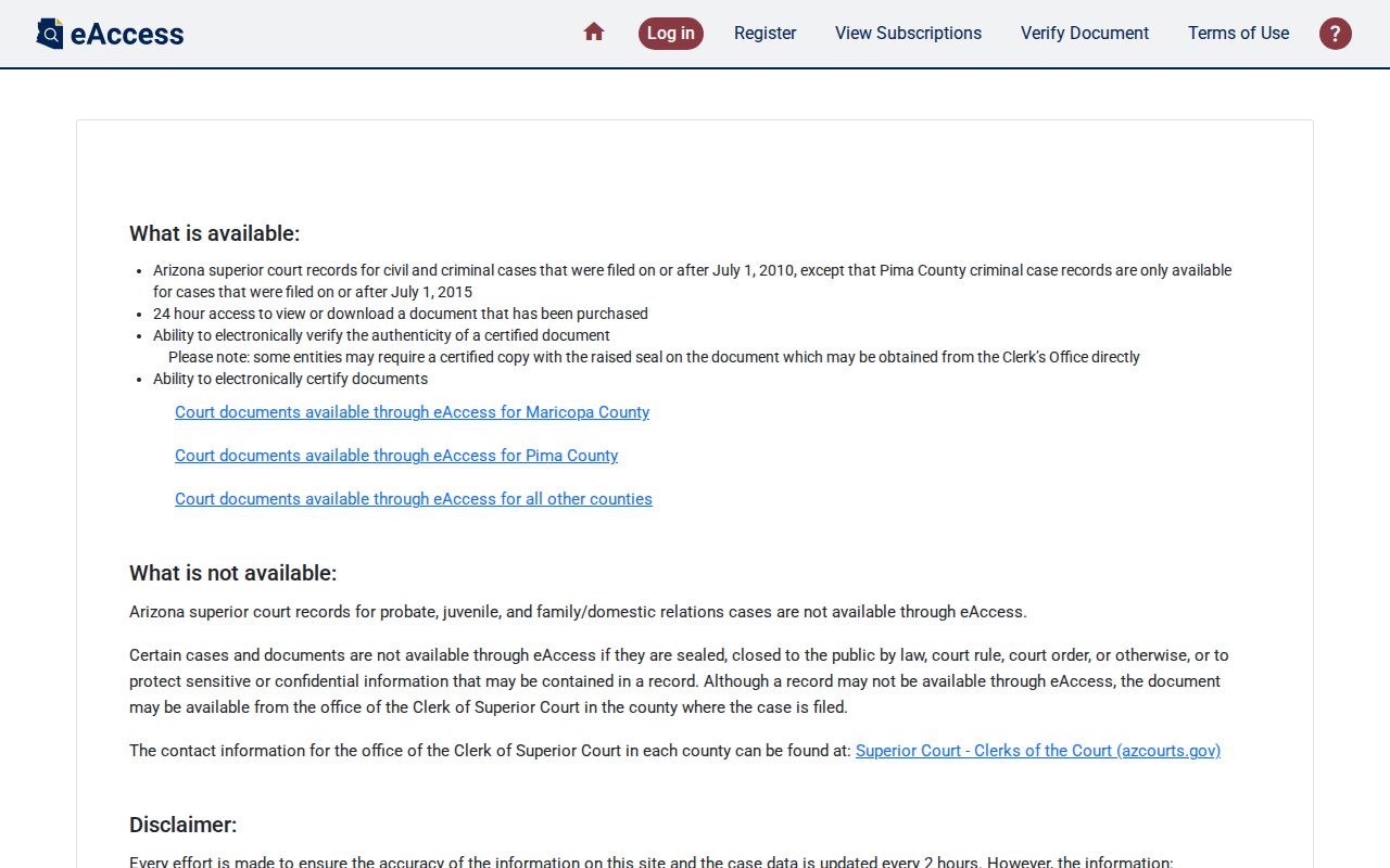 Chandler residents directory Arizona Superior Court eAccess portal