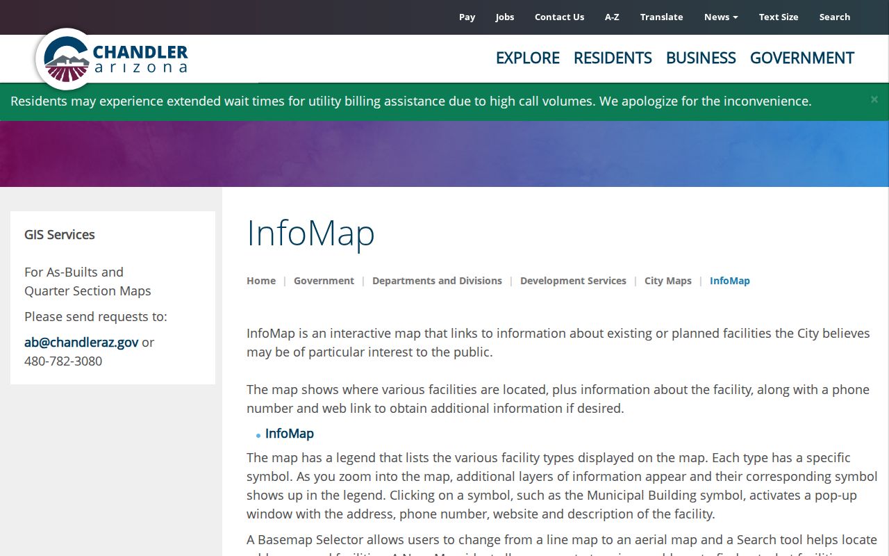 Chandler neighbors InfoMap address and neighborhood tools