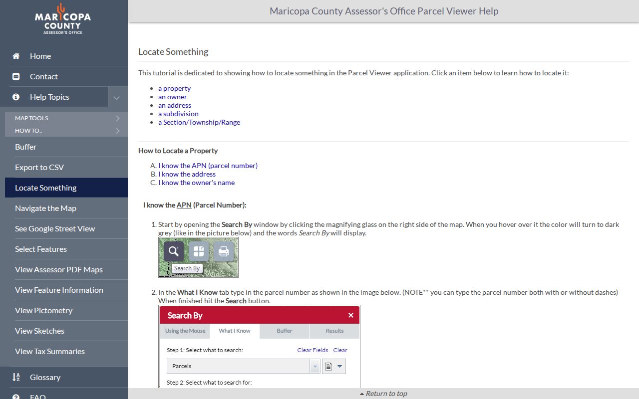 Chandler ZIP code directory Parcel Viewer location help
